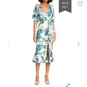 💚 💙 Saloni Olivia Dress in Cream Begonia